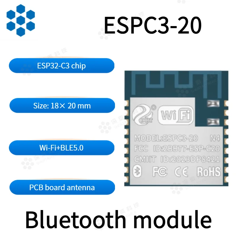 

Bluetooth module ESPC3-20,WIFI+ Bluetooth, compatible with 02 series module N4 memory