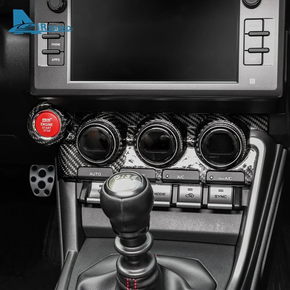 Real Hard Carbon Fiber Cover For Subaru BRZ Toyota GR86 2021 2022 2023 2024 2025 LHD Car Air Conditioning Control Panel Sticker - Image 3