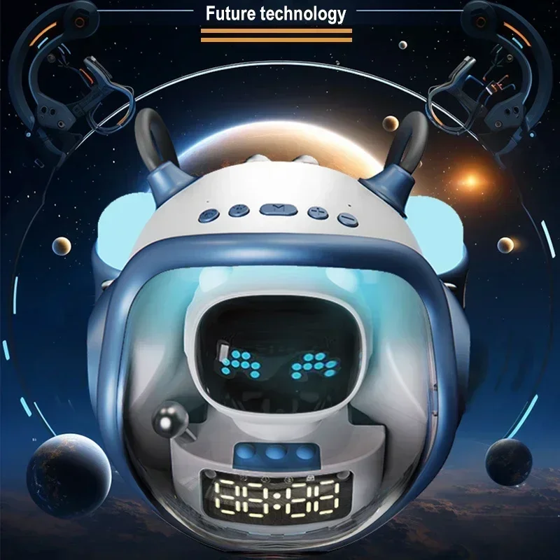 

Mini TWS HiFi Stereo Speakers Portable Astronaut Subwoofer Sound Box Home Clock Decoration Smart Wireless Bluetooth Speaker