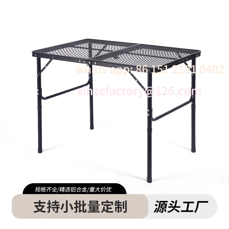 

Customizable Cross Border Outdoor Folding Table Portable Grid Camping BBQ Picnic Small Table