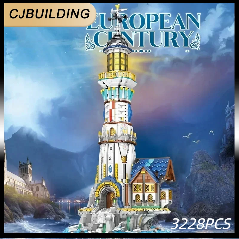 Reobrix European Century Medieval Lighthouse Model 66028 Architecture Building Block Brick Children MOC Toys for kids Gifts