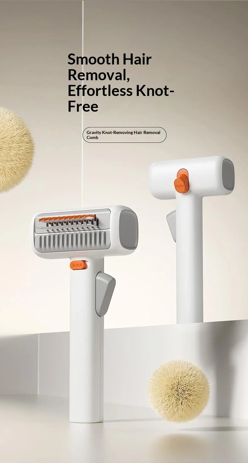 Petgravity 2-in-1 Entfilzungs- und Enthaarungskamm für Hunde und Katzen mit Drehbarem Stift und Sicherer 2mm Klinge für Einfache Haarentfernung – Detail 1
