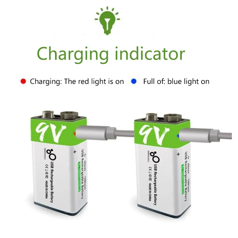 Lithium Batteries 9V USB Rechargeable Battery 650mah Batteries Household