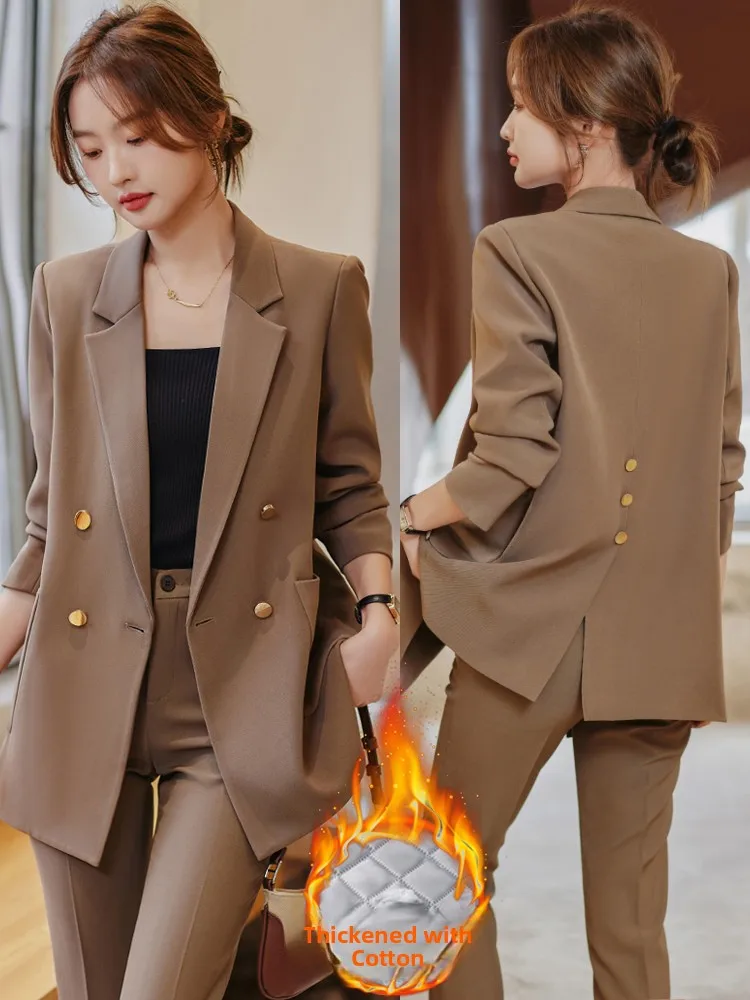 

Кардиган-пальто женское зимнее двубортное из утолщенного хлопка карамельного цвета, повседневное, свободного кроя, модное, премиум-класса