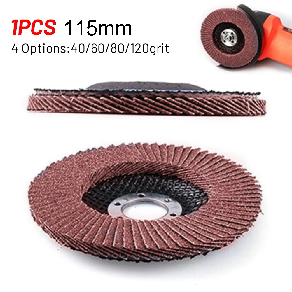 1x Flap Discs 115mm Zirconium Corundum Sanding Discs 40/60/80/120 Grit Grinding Wheels Blades For Angle Grinder Finishing