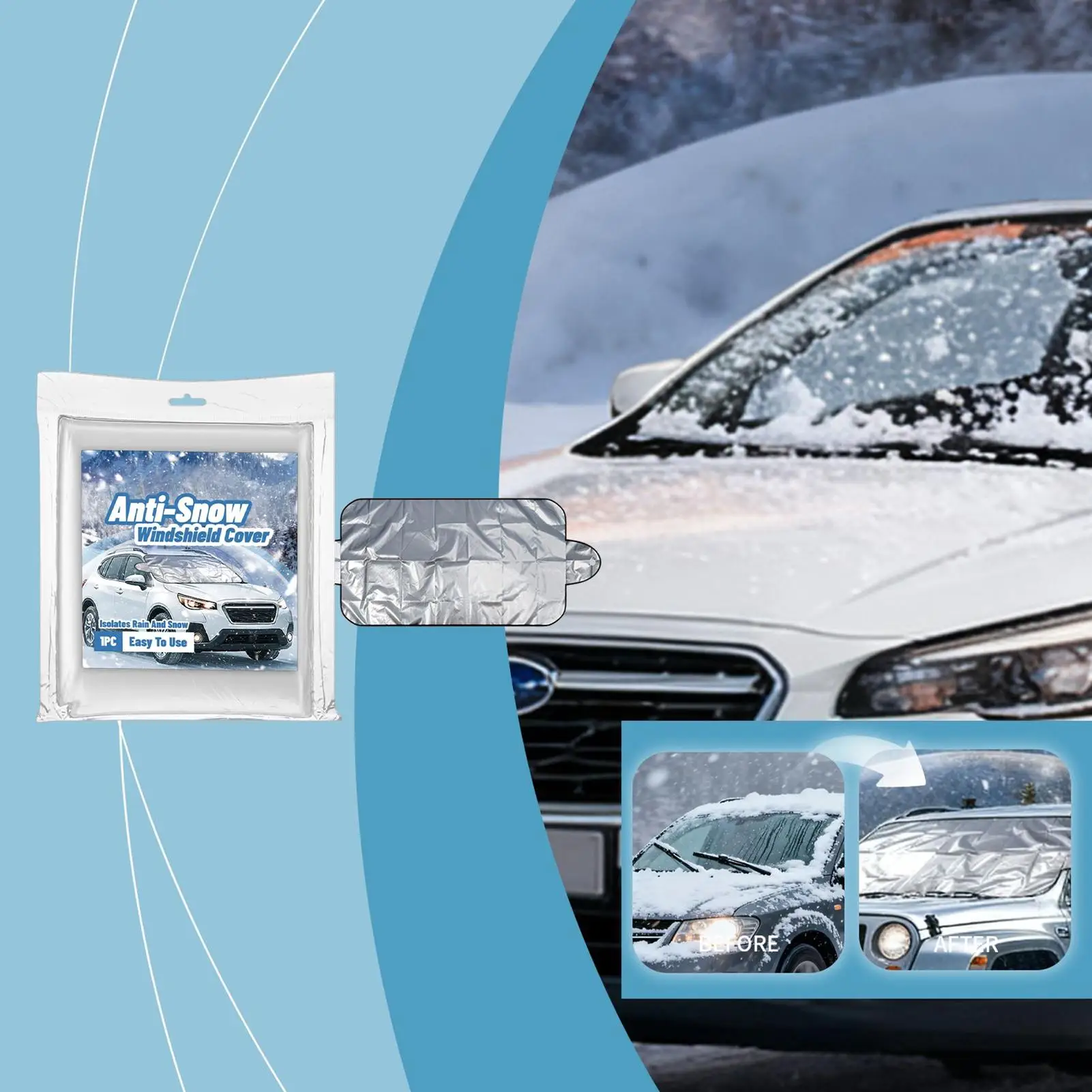 

Windshield Snow Cover Thickened Dustproof Windproof Auto Supplies Windshield Ice Protector Cover for SUVs All-Weather Outdoor