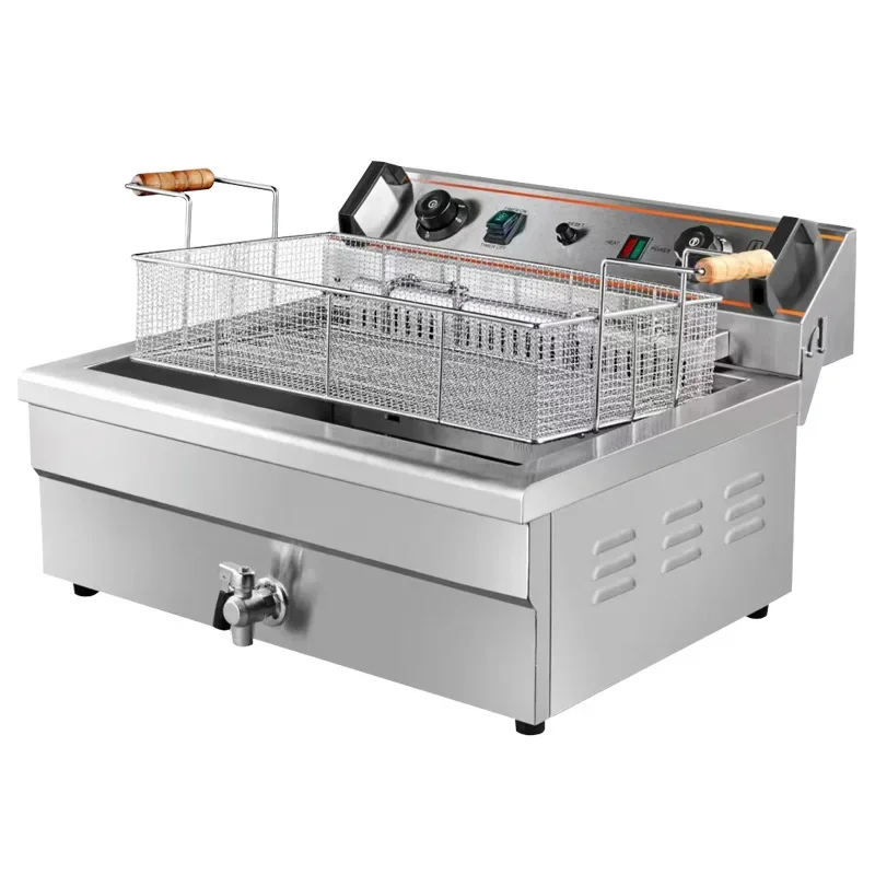 Large capacity commercial fryer 20 liters 30 liters single cylinder 201 thickened stainless steel