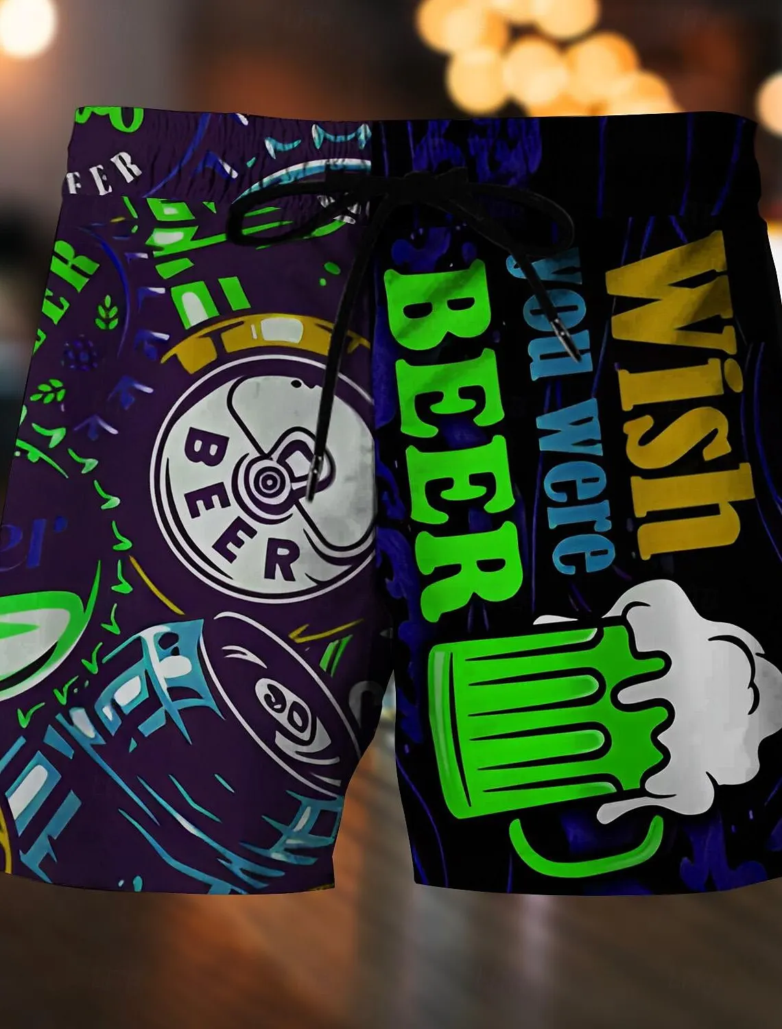 

Men's letter beer swimwear swimwear surforts Surf shorts middle waist fashion Hawaiian designer causality update