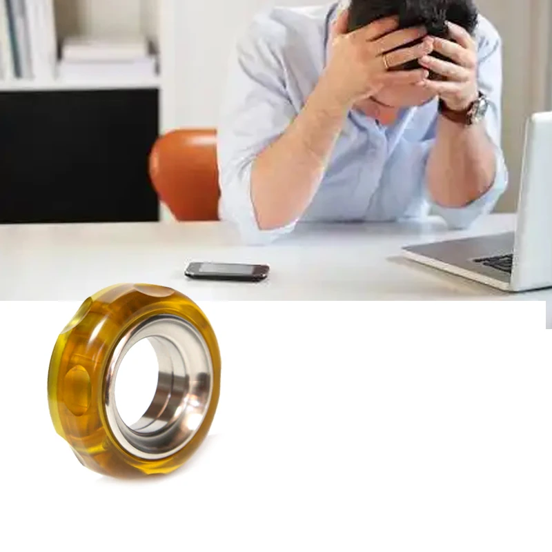 Pei اللمس الدائري الميكانيكية تململ اسئلة حلقة EDC اللعب الفولاذ المقاوم للصدأ + بي الإصبع إطارات معدنية اللعب الإجهاد سبينر ألعاب متململة #5