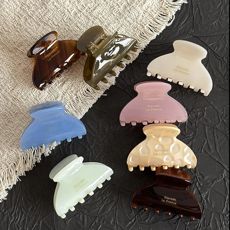 Olive Green Small Acetate Hair Clip for Women Chic Stylish Office Hair Accessories Side Style