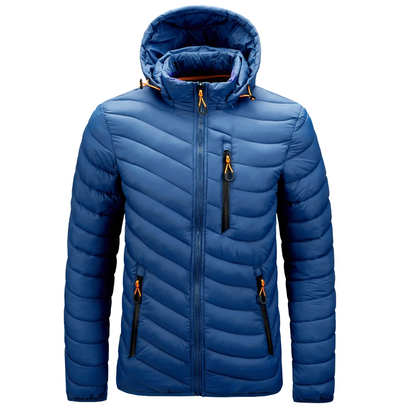 Mens Lightweight Outdoor Puffer Jacket Hooded Insulated Thermal Puffy Winter Heated Running Travle Casual Cotton Outdoor Coat