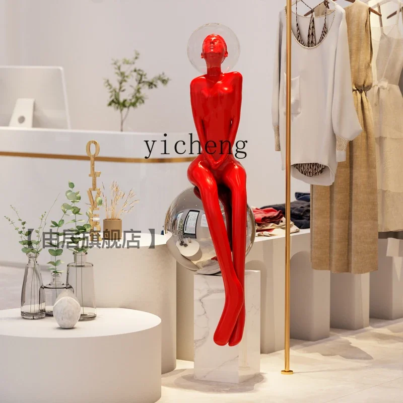 

TQQ FRP Цветочный сезон Девушка Большая художественная скульптура Лобби отеля Выставочный зал Креативный напольный орнамент