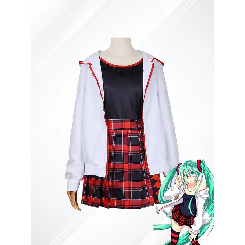 

FC6Miku Meganekko Cosplay Costumes Dress Anime Role Play Suit Women Halloween Carnival Party Outfit For@FC8！