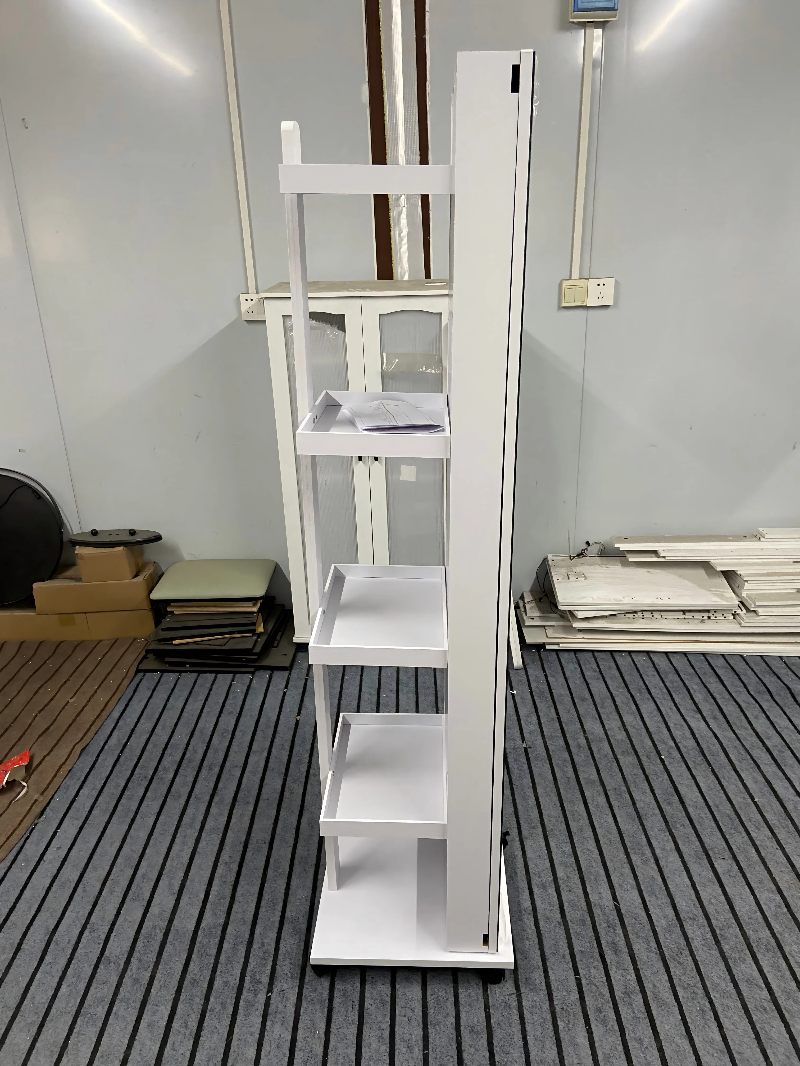 360 °   خزانة مجوهرات LED دوارة، مرآة بطول كامل وسحب جانبي، سعة كبيرة على الأرض، منظم مجوهرات قابل للتعتيم بـ 3 ألوان