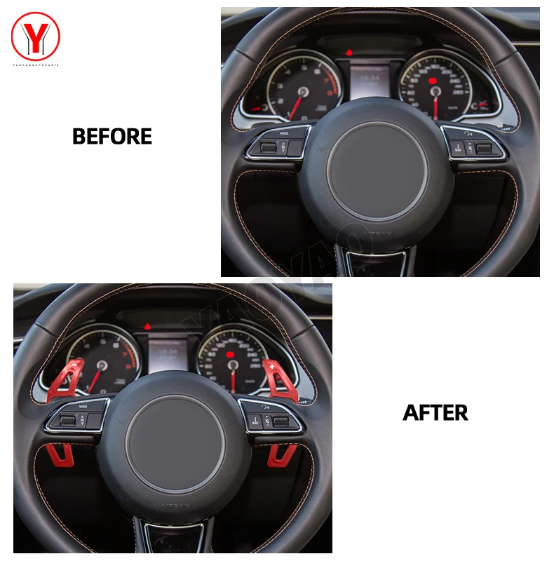 2024 New Fashion Car Steering Wheel Paddle Shift For 2012-2016 Audi A3 A4L B8 A5 A6 A8 R8 S5 Q7 TT  Sticker Accessories