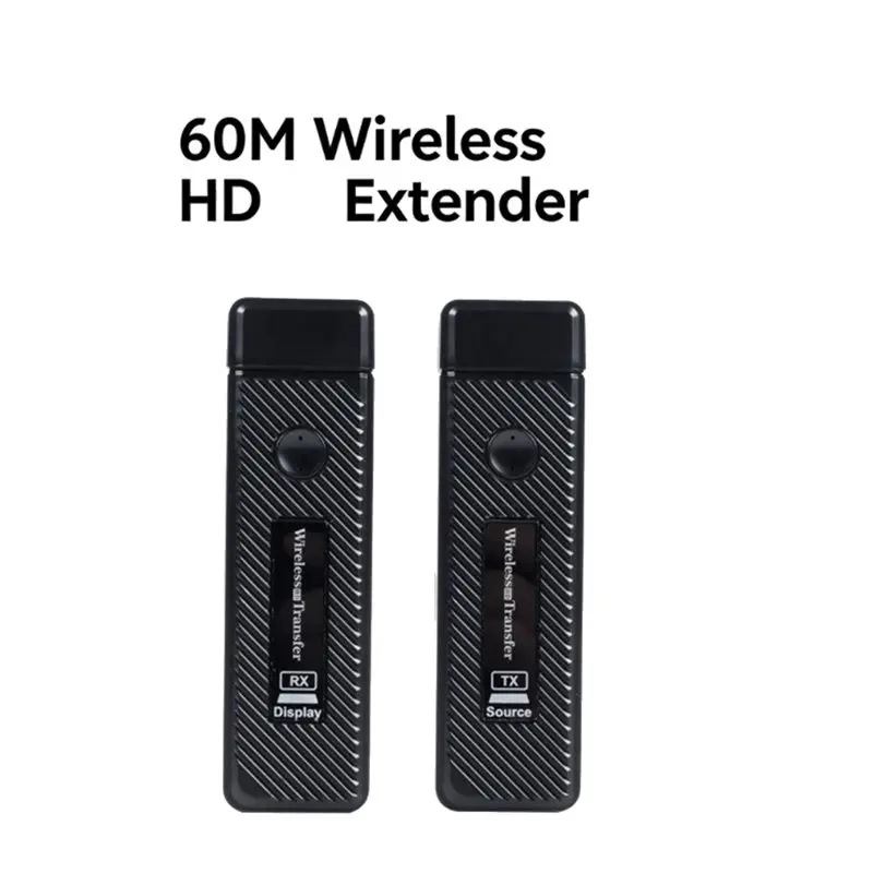 Plug Play For Laptop TV Projector 60M Wireless -Compatible Extender Transmitter Receiver