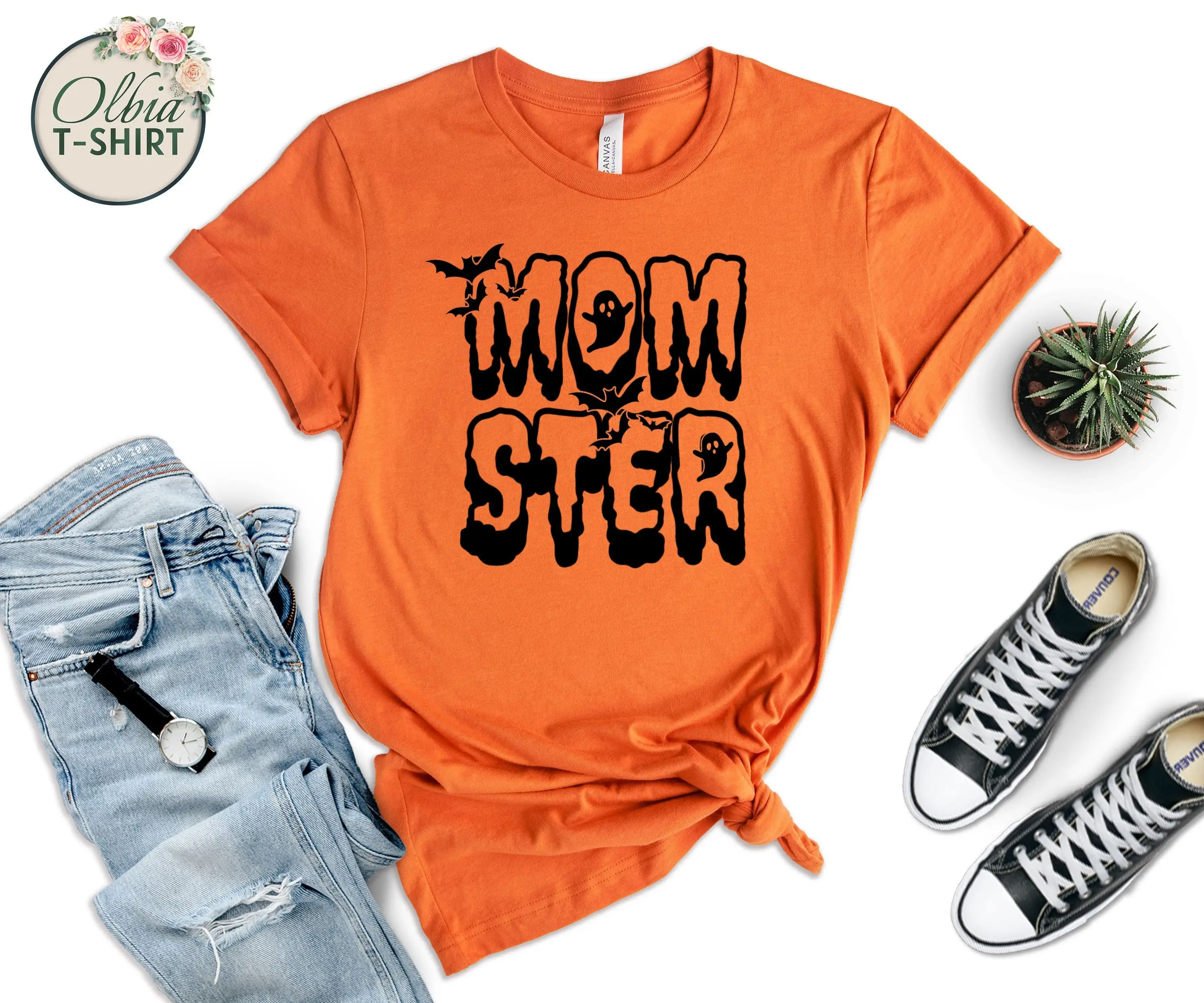 Momster T Shirt Mom Halloween Monster For Women Creepy Spooky