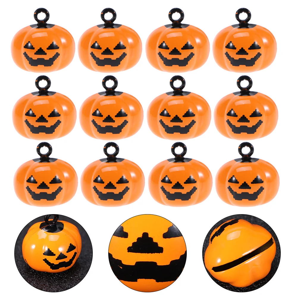 

12pcs Pumpkin Shape Pet Bells Copper Dog Cat Bell Hanging Accessories For Halloween Christmas Quick Release Mini Pendant Pet
