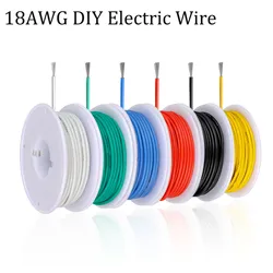 18 AWG Stranded Electrical Wire 18 Gauge Tinned Copper Wires Flexible Silicone Electric Hookup Wire Kit 16.4ft/5m Each Colors