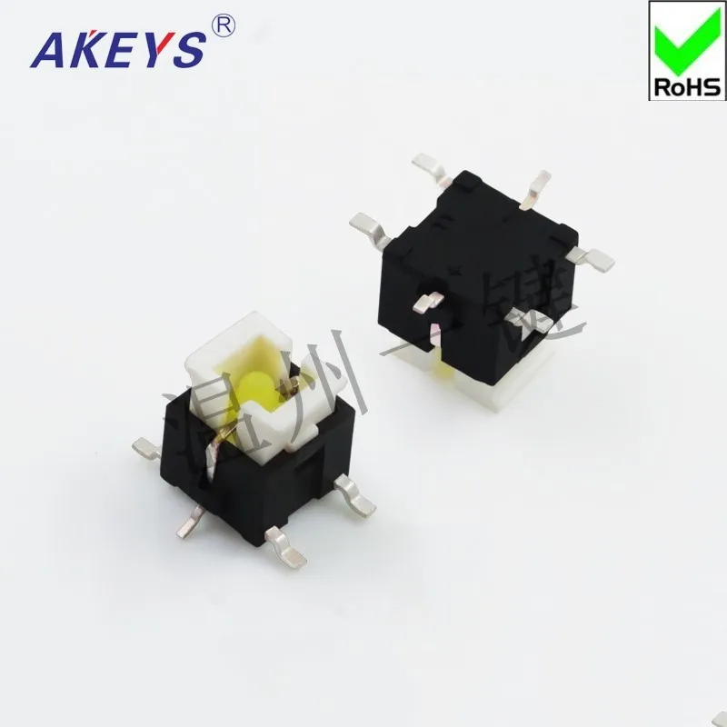 10PCS TS-H003 Tactile Switch With LED SMD Type 6*6*7.2H Pressure Control Switch