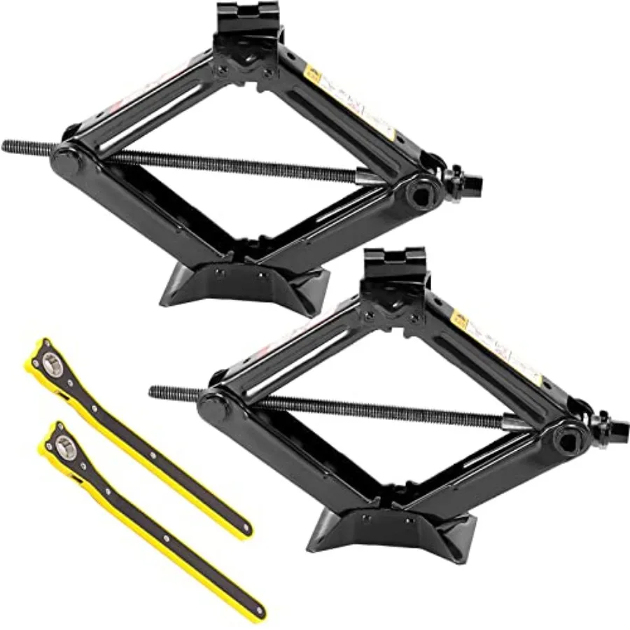 

2 Pack 1.5 Tons 3307 Lbs Capacity Scissor Jack Car Jack with 2 Ratchet Handles for Wagon Van SUV Truck Heavy Duty Lift with Max