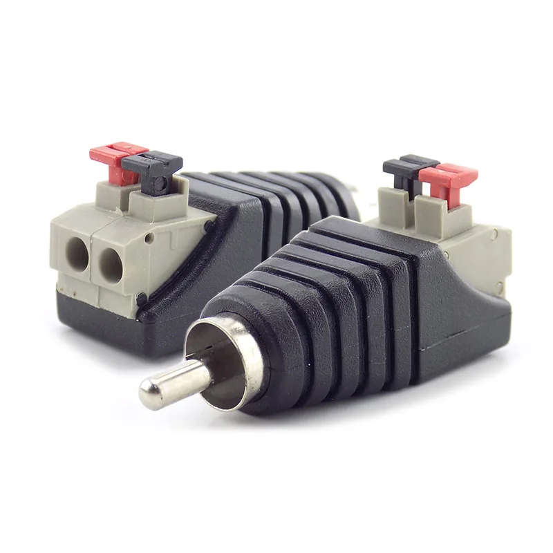 2/4/10pcs Speaker RCA Male Professional Jack Press Plug RCA Connector Adapter Cable For Speaker Wire Cable CCTV Audio