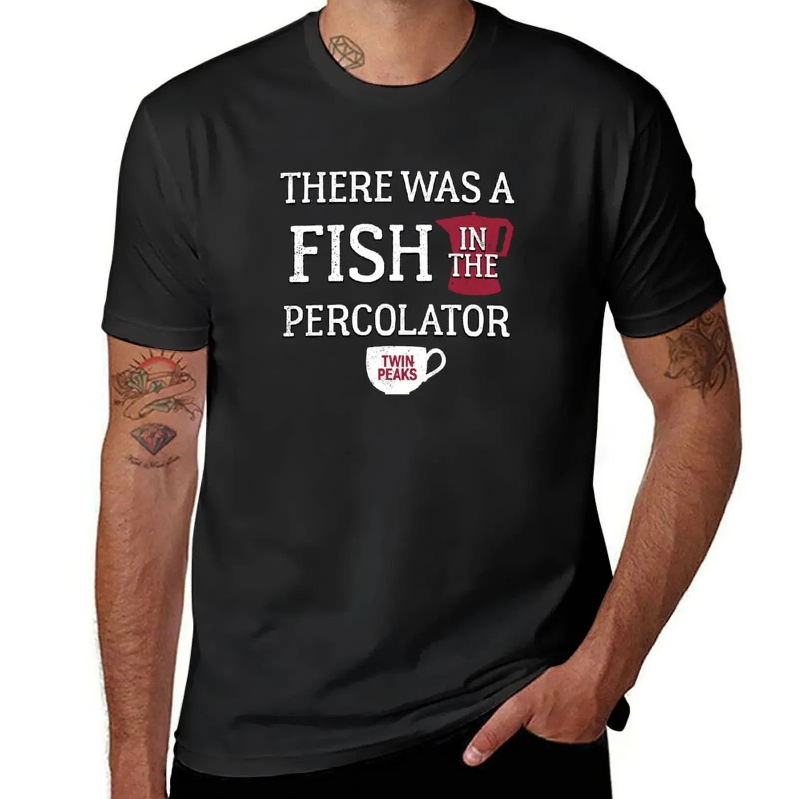 

Twin Peaks There Was A Fish In The Percolator Vintage Coffee Mug Logo T-Shirt plain oversized summer clothes mens t shirt