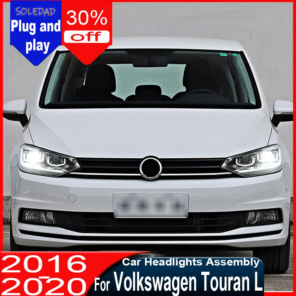 

Фары для Volkswagen Touran L 2016-2020, головной свет, линзы проектора DRL, автоаксессуары, установка Plug and Play