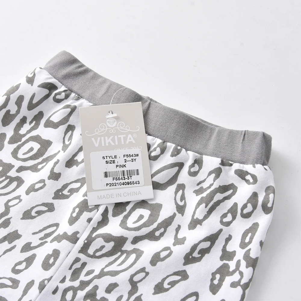 VIKITA Kids Leopard Print Leggings Girls Bottom Wear Pants Infant Toddler Children Skinny Trousers Pencil Pants Children Clothes
