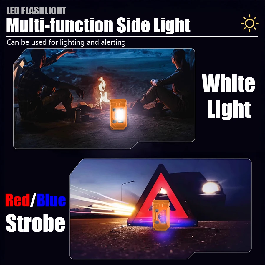 XIWANGFIRE Super Bright Pocket Torch Light LED Multifunctional Linterna Magnetic COB EDC Mini Keychain Flashlight Rechargeable