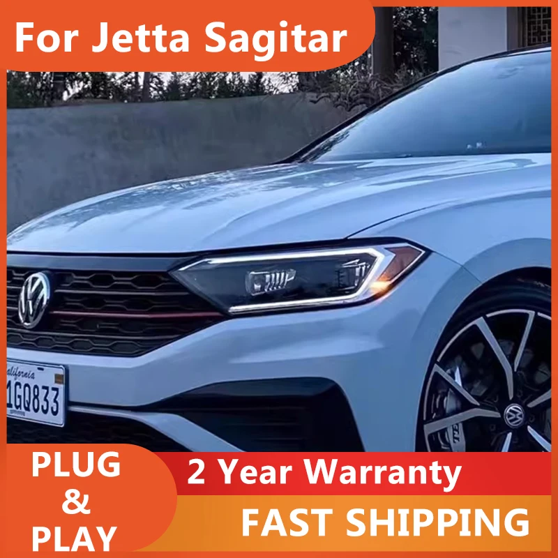 

Автомобильные аксессуары для VW Jetta, фара 2019-2022, Sagitar MK7, фара DRL, указатель поворота, ближний свет, линза проектора