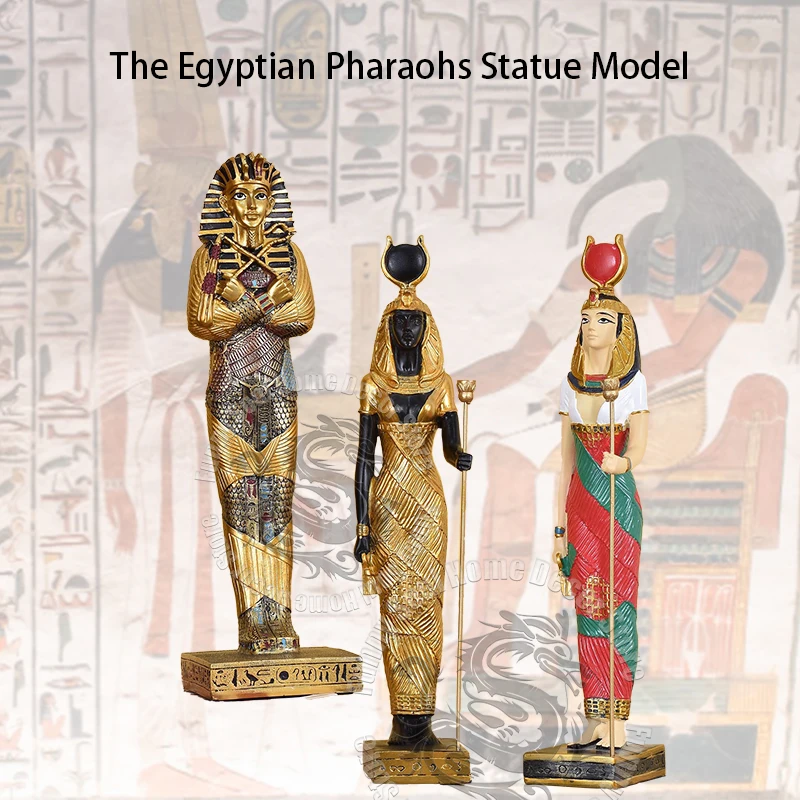 

Egyptian Pharaohs Tutankhamun pharaohs Ramses II God of Life Statue Model Pyramid Home Room Office Desk Souvenir Decoration