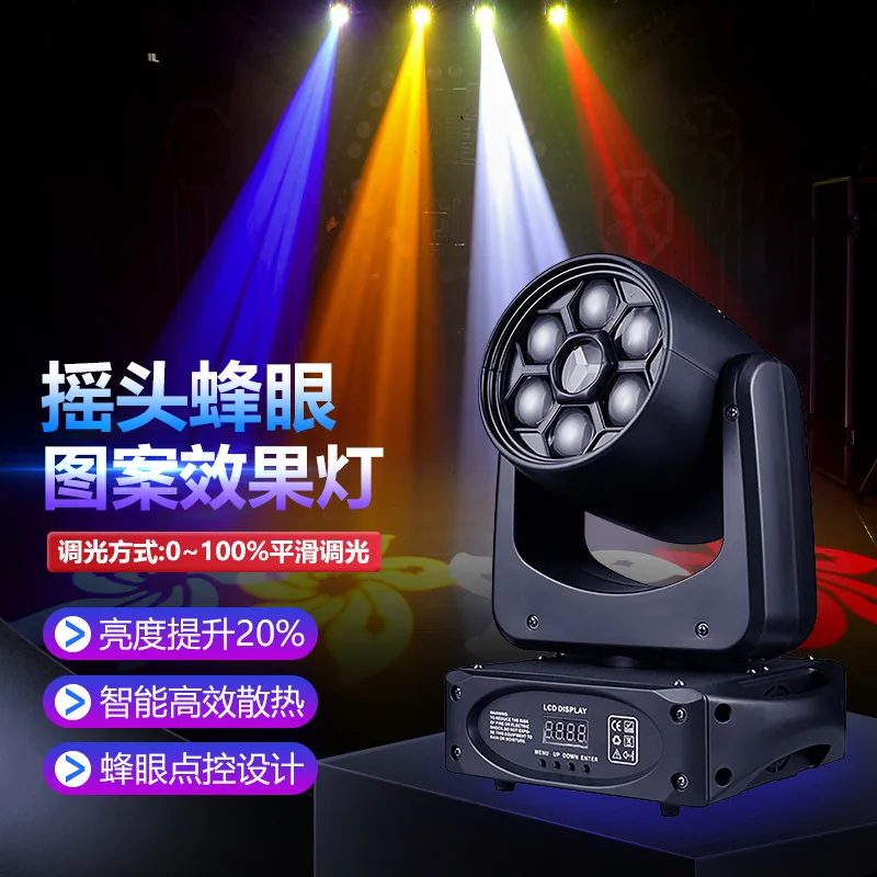 

Jiechuang shaking his head (bee eye + pattern) effect light bar clear bar party room bicycle room stage light cross-border
