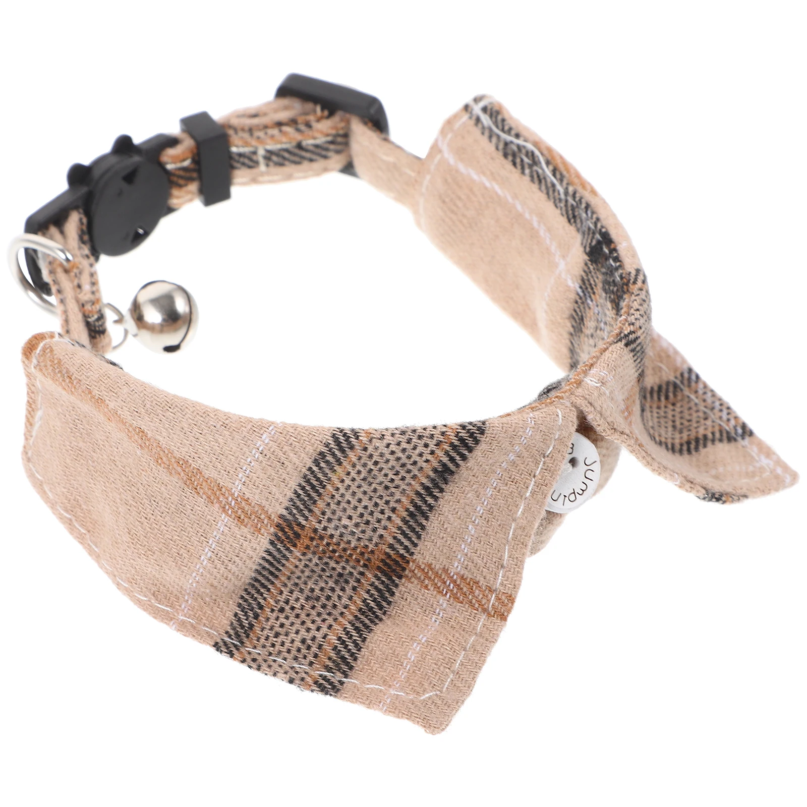 

Pet Collar Adjustable Plaid Cat Kitten Collars Brown Color Cute Bowtie Accessories for Girl Puppy Dog Neckwear