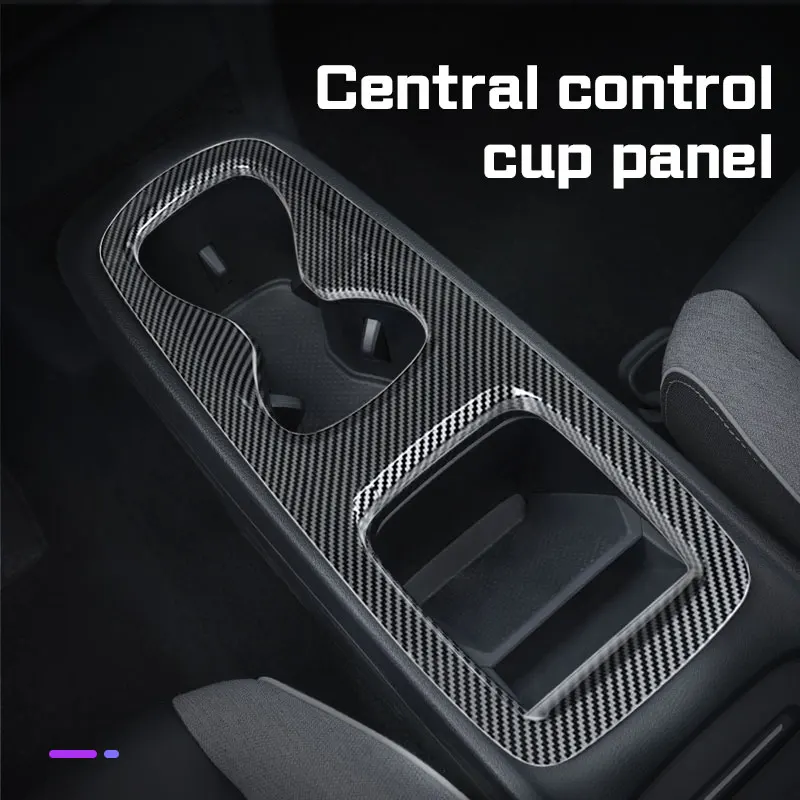 

For VW ID3 Volkswage ID.3 2019- 2023 Carbon Fiber Car Center Console Cup Holder Panel Frame Decorative Film Interior Accessories