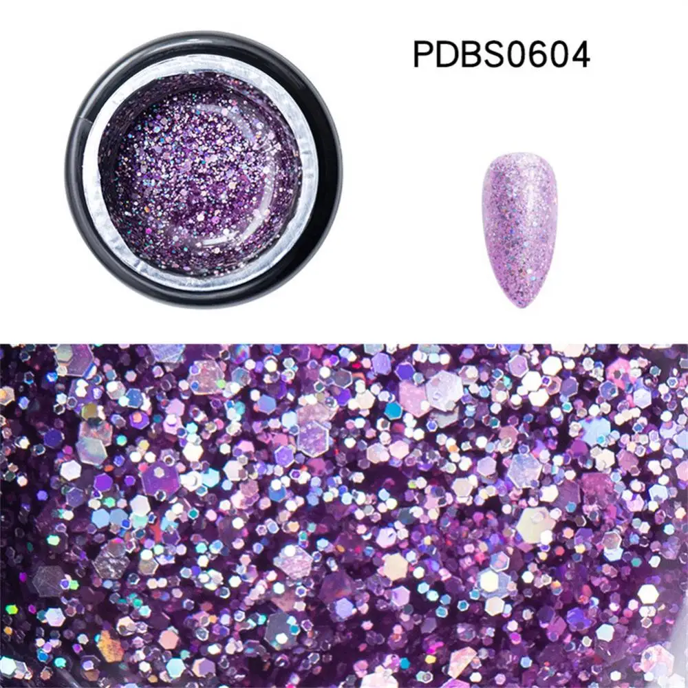 Сверкающая УФ-терапия Легко наносится Серебро Ослепительный Долговечный Блеск Необычный дизайн ногтей Стильный Неподдерживаемый Профессионально Блестящий