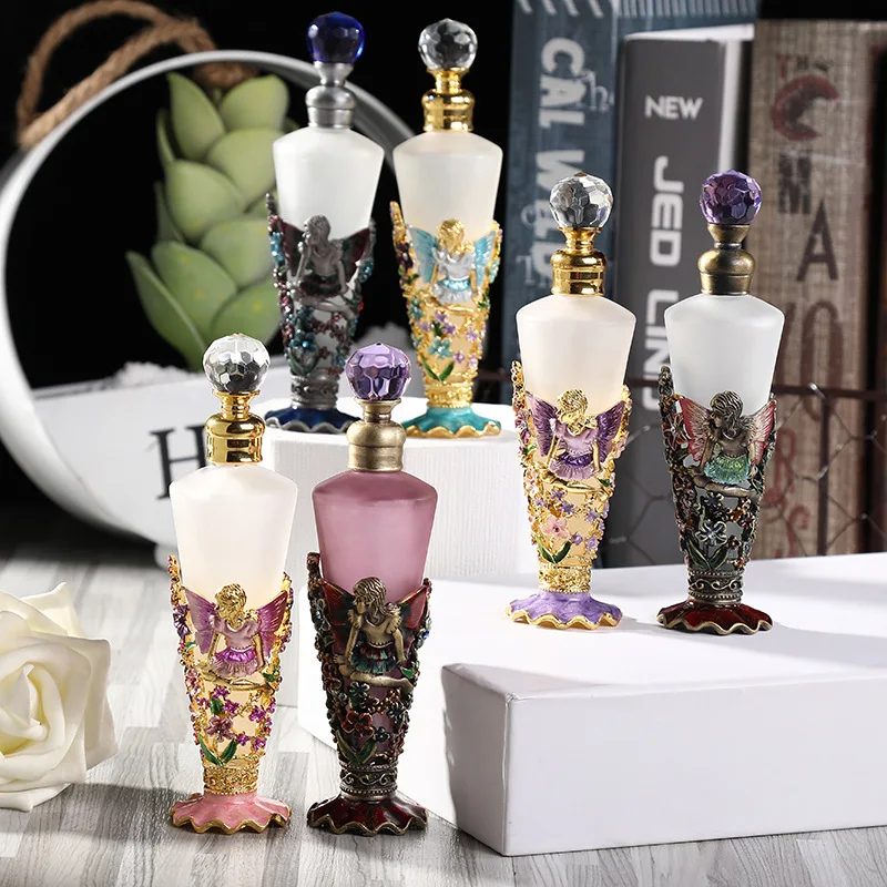 25ml Angel Girl Cone Bottle Enamel Perfume Bottle Portable Essential Oil Refill Bathroom Accessory Travel Essentials