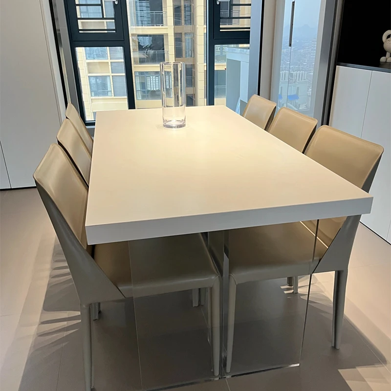 Acrylic suspended slate dining table Delifeng Italian minimalist transparent Nordic designer island rectangular home use
