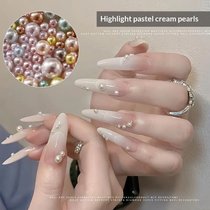 Fashionable 2-4mm Resin Pearl Nail Charms Perfect for Custom Manicure Styling