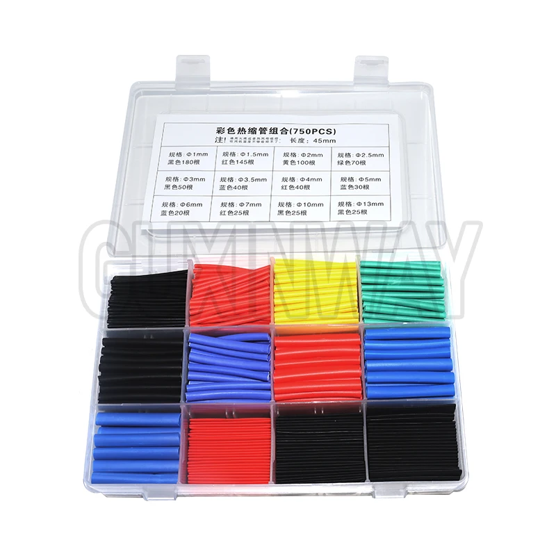Thermoresistant Tube heat shrink tubing kit, Thermoresistant Heat shrink tube Assorted Pack diy insulation for cables shrink wra