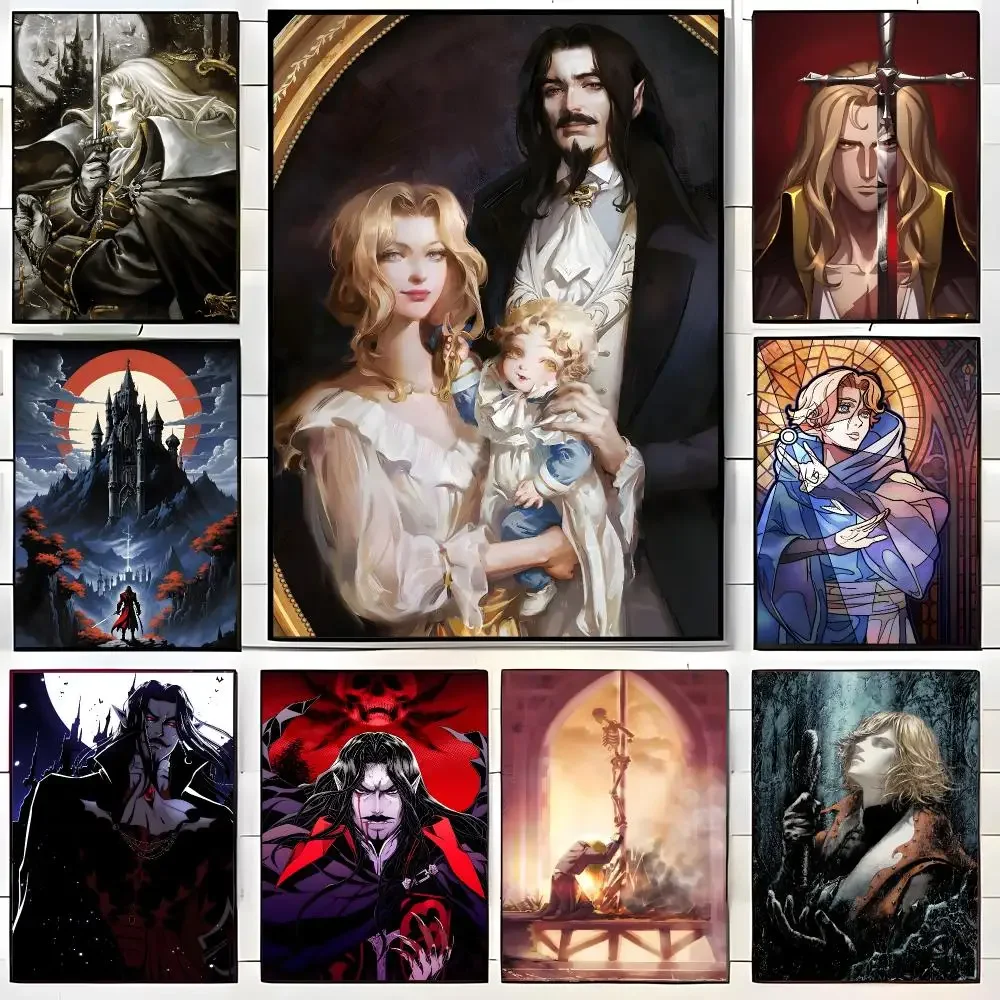 Gothic Dark Fantasy C-Castlevania Poster Self-adhesive Art Waterproof Paper Sticker Coffee House Bar Room Wall Decor