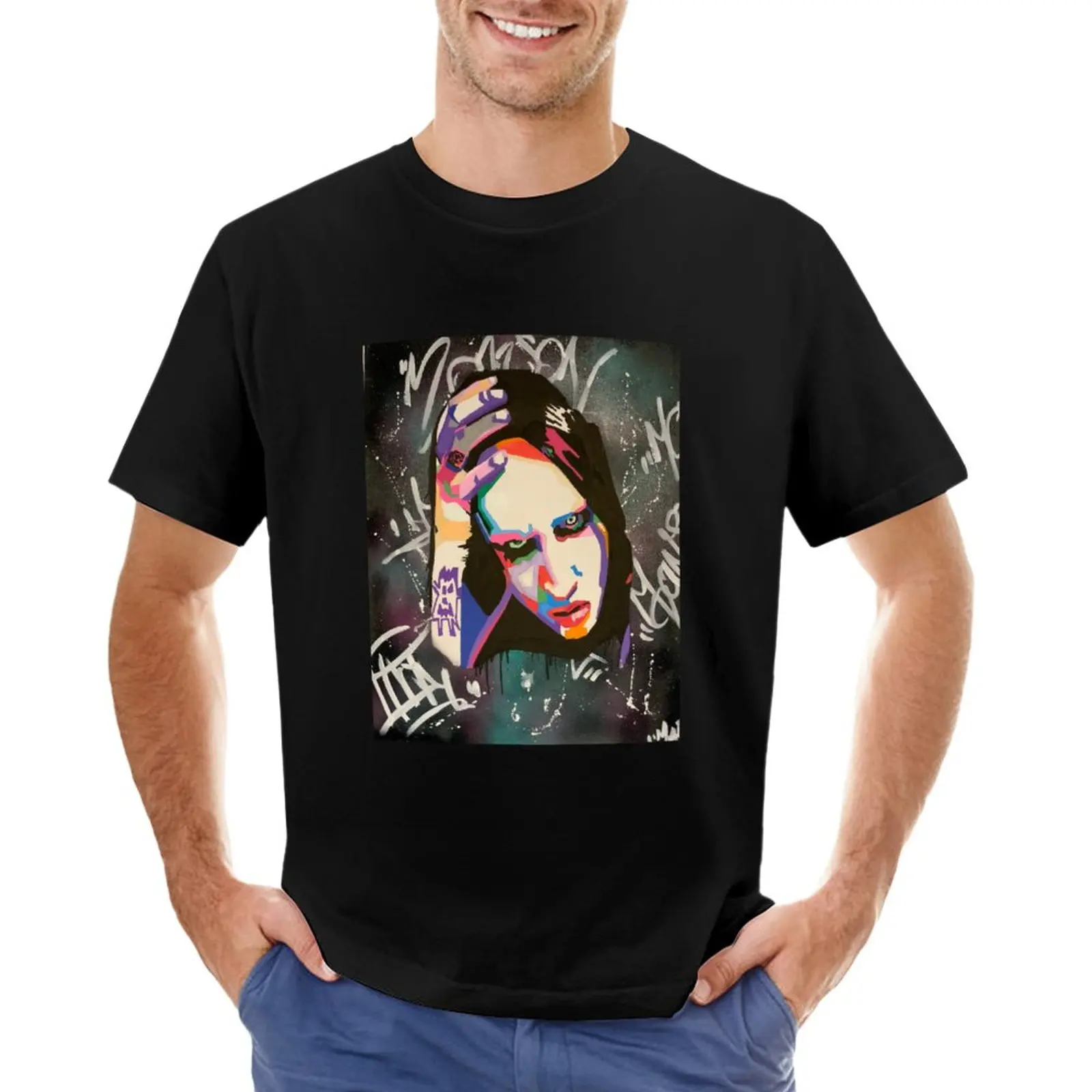 

Marylin Manson T-Shirt Aesthetic clothing boys t shirts summer top sublime t shirt mens champion t shirts