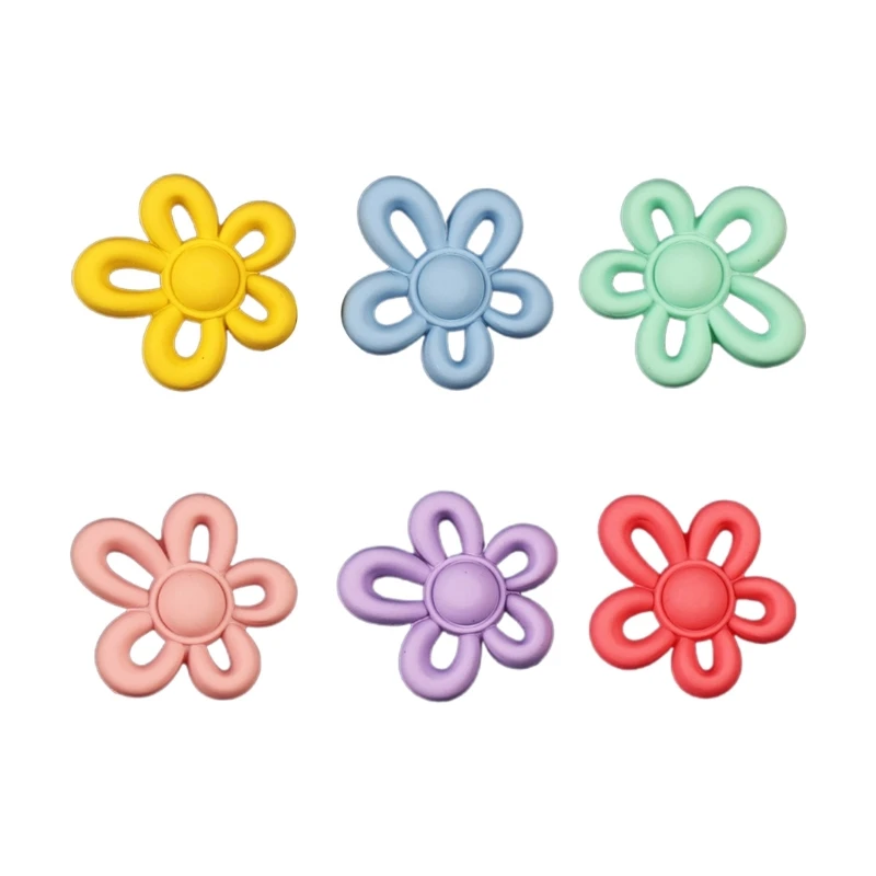 6 Color 31x29mm Irregular Small Flower Charm Pendants for Women DIY Colorful Flower Jewelry Necklaces Making Findings