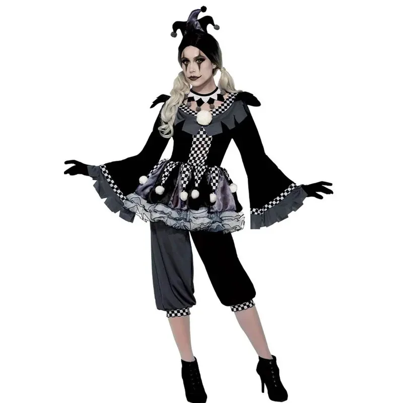 carnival-halloween-couple-circus-clown-costume-crazy-evil-poker-pennywise-harlequin-playsuit-cosplay-fancy-party-dress-dt'99