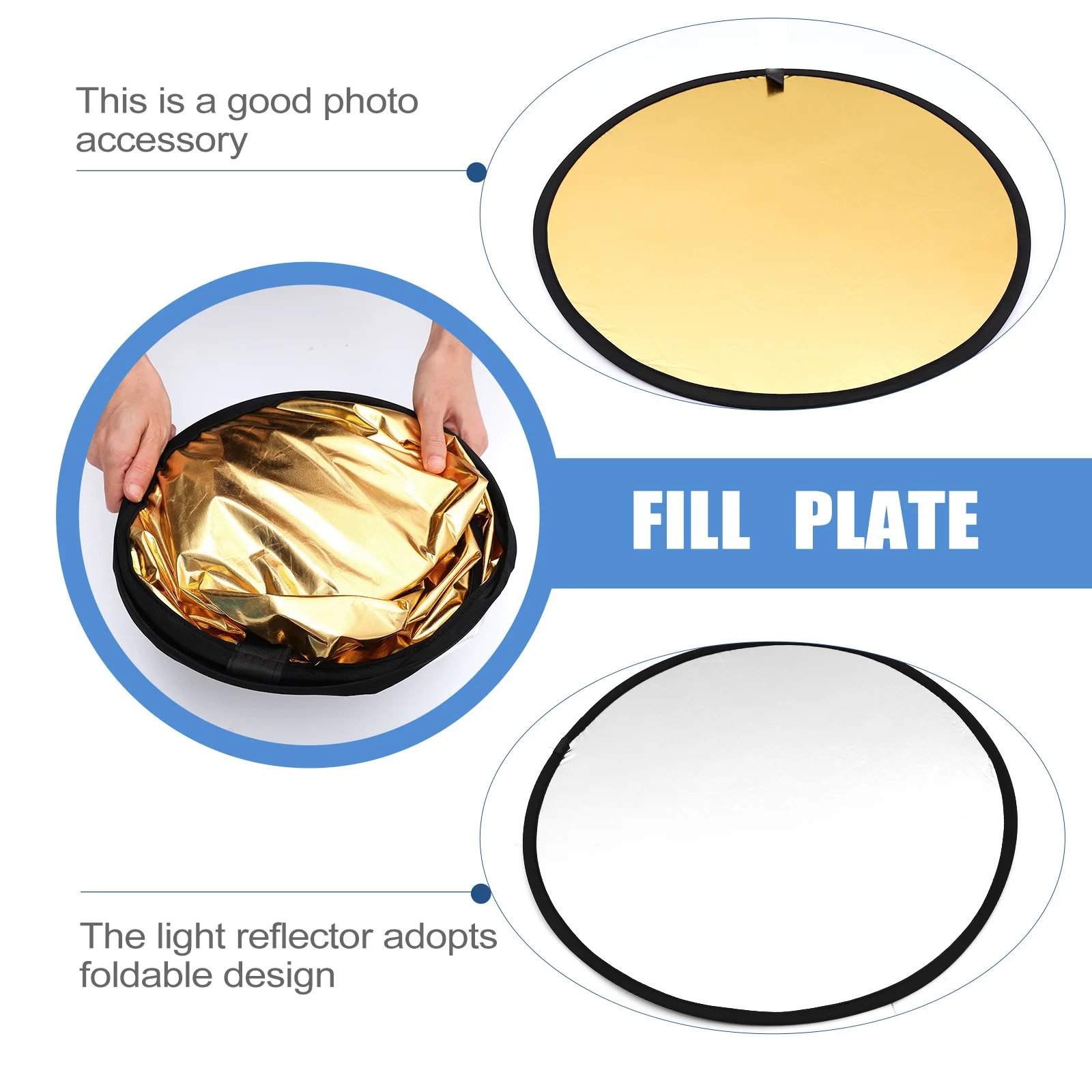

Light Reflector 5-In-1 Foldable Photography Reflective Board For Outdoor Cosmetics Food Still Life Photo Shoot Accessory