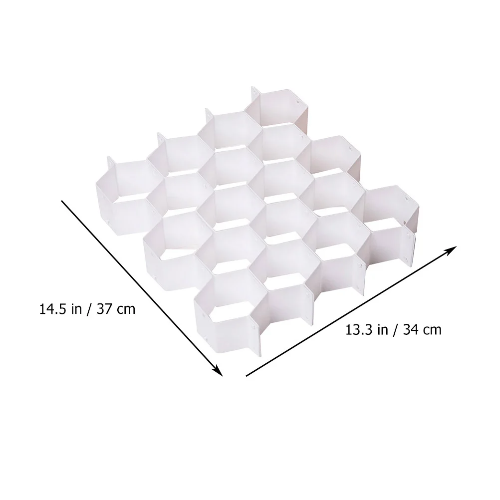 

1pc Drawer Organizer Compact Storage Container For Socks Underwear Cosmetics Sundries Honeycomb Style Boxes White