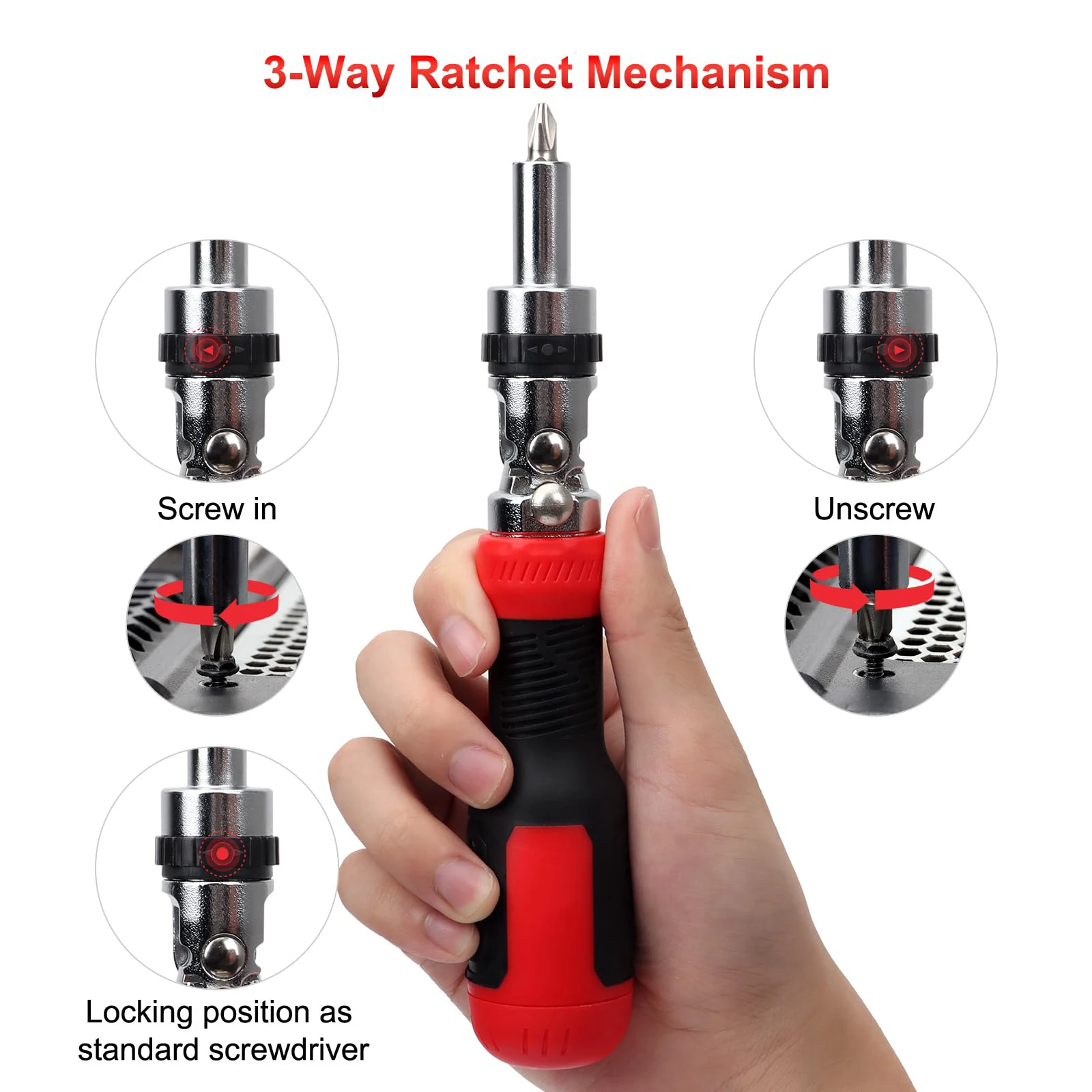 13 in 1 Ratcheting Screwdriver Set with Magnetic Torx Phillips Screw Driver Bits 180 Degree Adjustable Angle Screwdriver Set