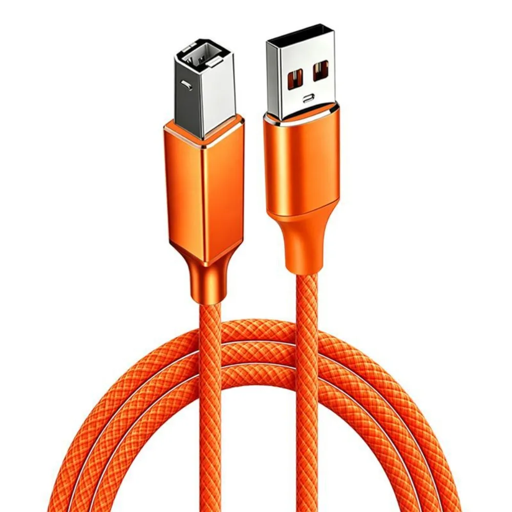 USB 2.0 USB Printer Cable Nylon Braided 480Mbps USB-B Data Cord Stable Transmission Wide Compatibility Printer Sync Lead