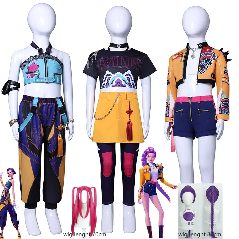 

IN STOCK Size 110cm-150cm Huntrix Rumi Zoey Mira Cosplay Kids Costume K-pop Demon Hunters Cosplay Idol Roleplay Halloween Outfit