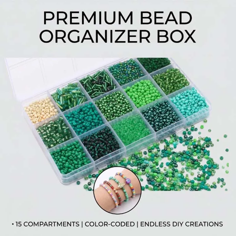 15 Grids Set Box Millet Beads Glass Loose Beads Tube Loose Beads For Jewelry Making  Bracelet Necklace Clothing DIY Accessories
